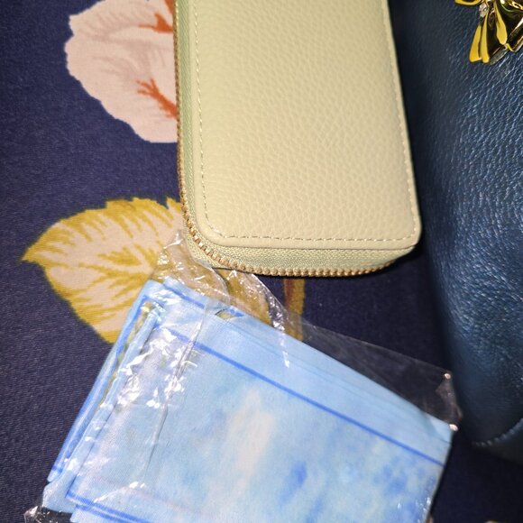 Coach Madison Small Kelsey Blue Metallic Leather Satchel - Picture 9 of 10